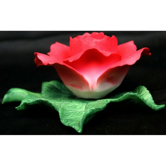 VTG Olympiad Hybrid Red Rose Flower Porcelain Ceramic Figurine Sculpted - Picture 8 of 12